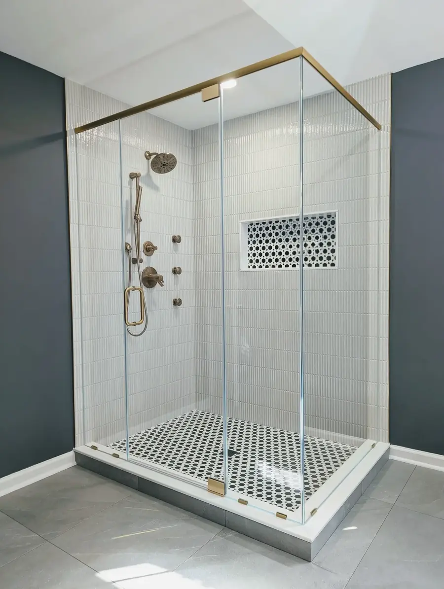 Frameless swing shower door